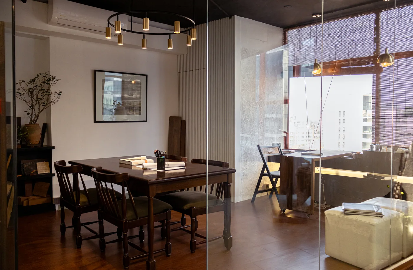The warm, light-filled MDA design studio in Banani
